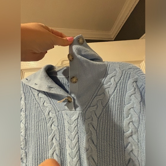 NWT Talbots sweater light blue size medium 55% cotton - Picture 3 of 6